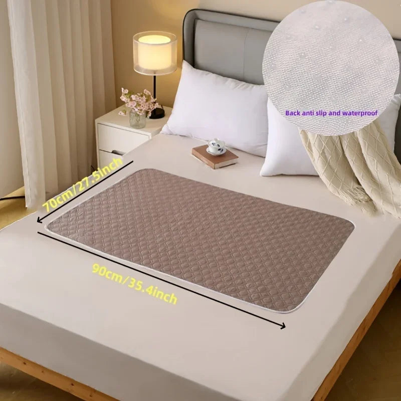 Leak-Proof and Stain-Resistant Adult Care Pads - Washable Incontinence Mats for Women Menstrual Protection & Pet Urine Control Zpaxo brown-70x90cm