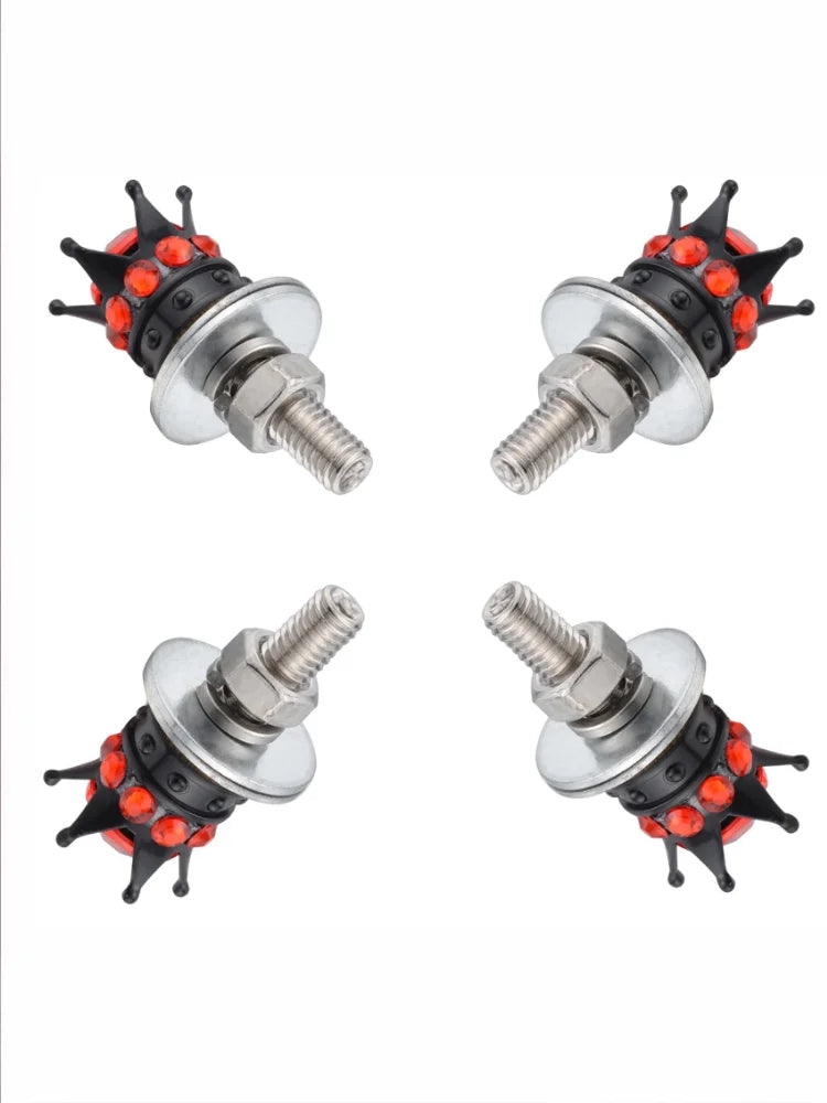 Crown Diamond License Plate Screw Kit – Car & Motorcycle Bolts
