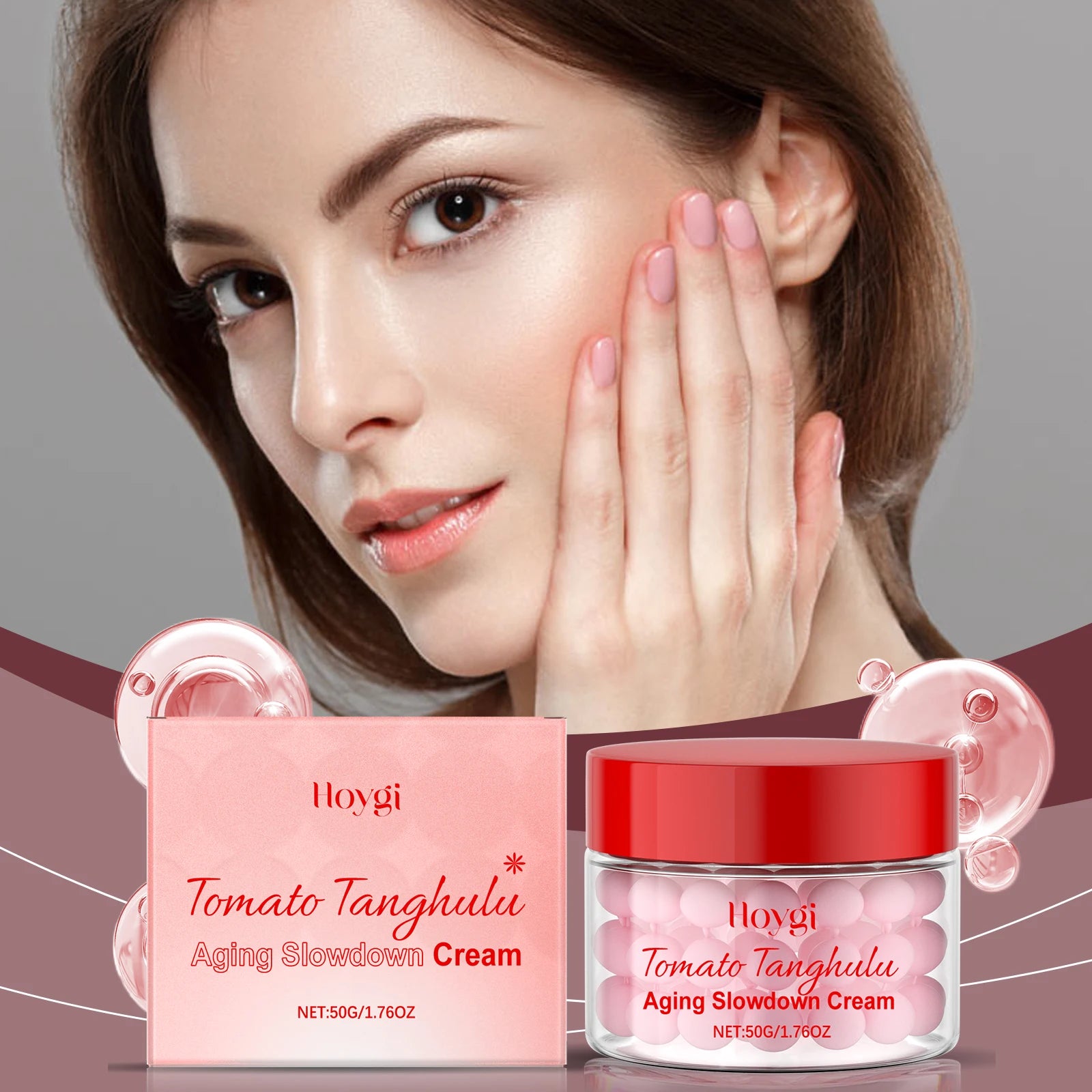 Anti-Aging Tomato Capsule Brightening Facial Moisturizer Cream-Hydrating Firming Reduces Fine Lines Non-Greasy Relieves Dryness Zpaxo