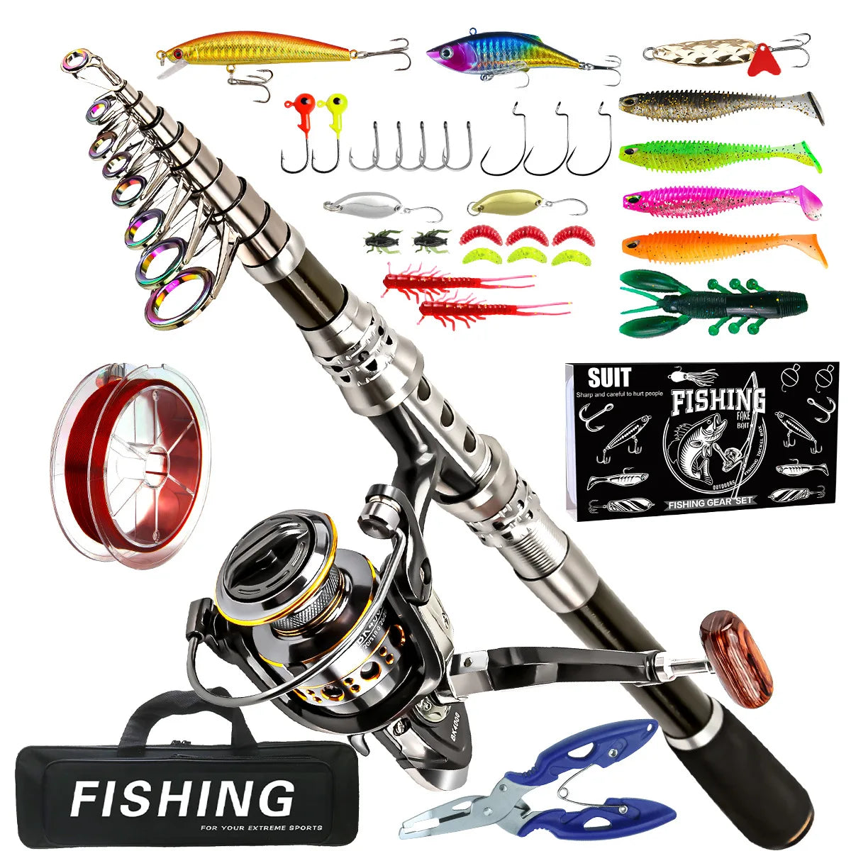 Carbon Fiber Telescopic Lure Rod & Reel Set – Sea & Freshwater