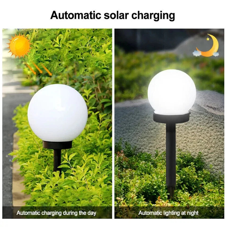 Solar LED Garden Stake Globe Lights – Dusk to Dawn 2-Pack
