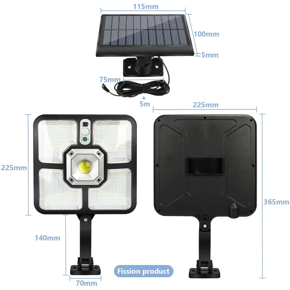 Solar Light Motion Sensor Outdoor Powered Security Garden Dimmable Zpaxo