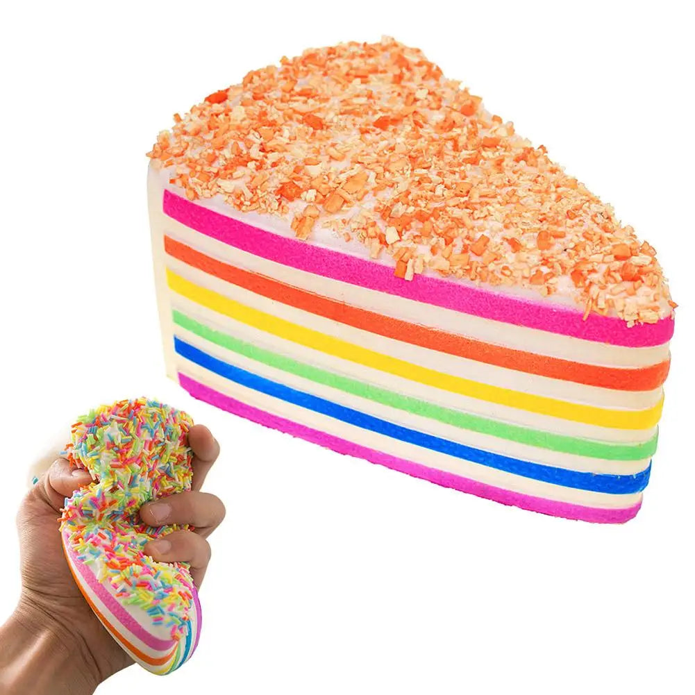 14cm 1/2pcs Rainbow Cake Slow Rising Simulated Food Squeeze Toy Stress Relief Decompression Toy Gift for Kids Adults Zpaxo B