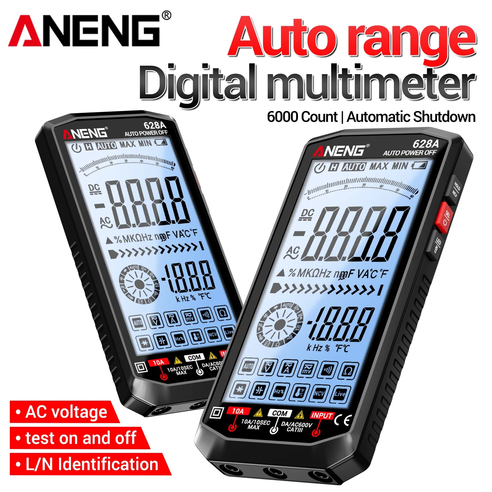 High-precision Multimeters ANENG 628A Type-c Direct Charging Lithium