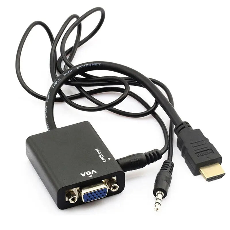 Adapter HDTVI VGA Audio HDTV Male Female Converter Port Output 1080P Zpaxo