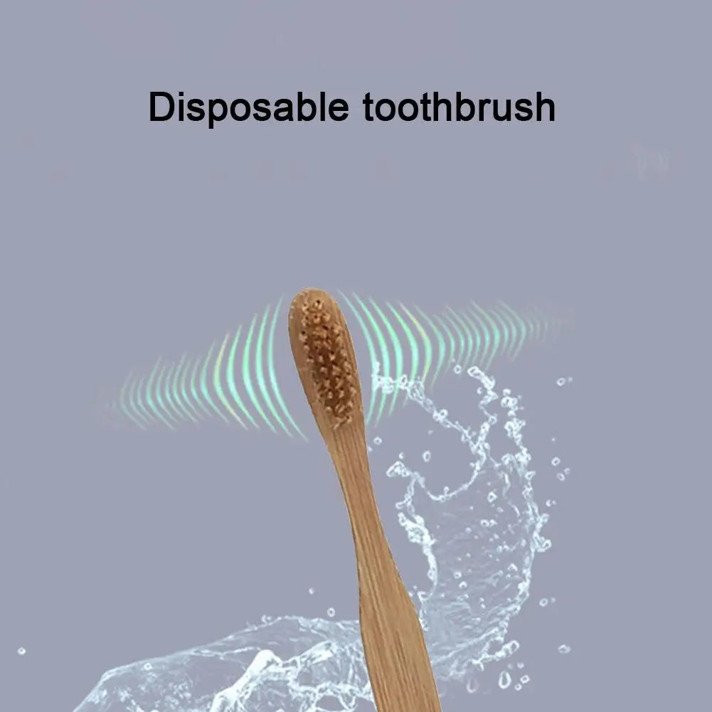 1-10PCS Disposable Toothbrush Soft Bristles Toothbrush Single Wrapped Bamboo Toothbrush Travel Deep Cleaning Oral Care Brush Zpaxo