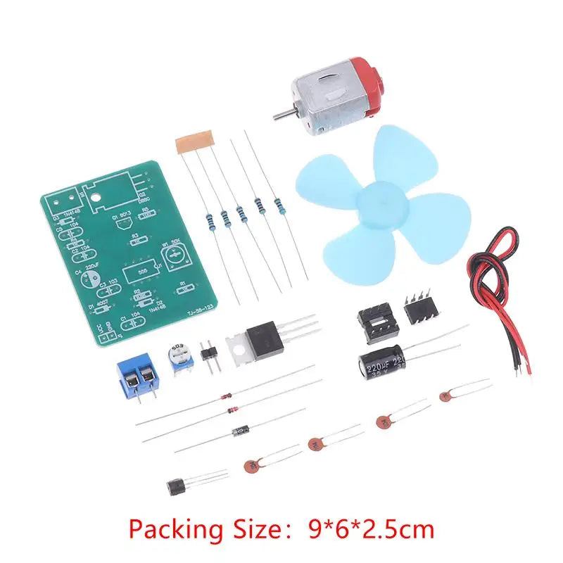 ▶NE555 DIY Electric Fan Kit DC 4.5V Motor Pulse Width Speed Controller DIY Electronic Soldering Practice Electronics Training Zpaxo 1Set