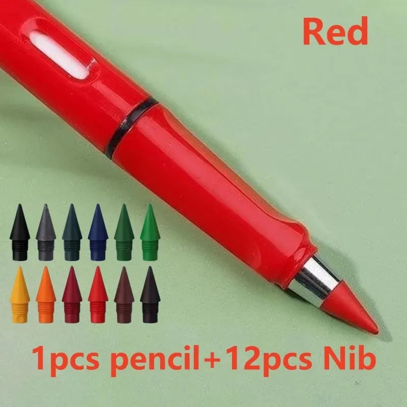 12-Color Eternal Inkless Pencils – Kids Art Sketch & Writing Set