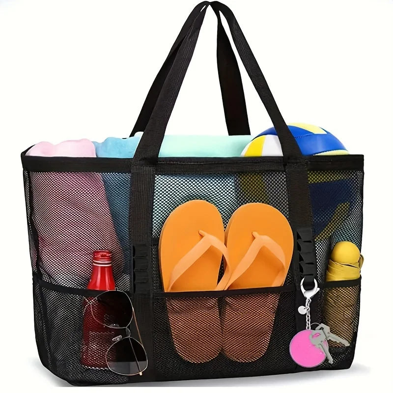 Large Capacity Mesh Beach Tote Bag Swimming Shower Fitness Travel