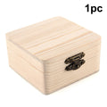 ▶1/2PCS Wooden Square Hinged Storage Box Craft Gift Box Handmade Case Home Sundries Storage Box, 8x8x4.7cm Zpaxo 1pc