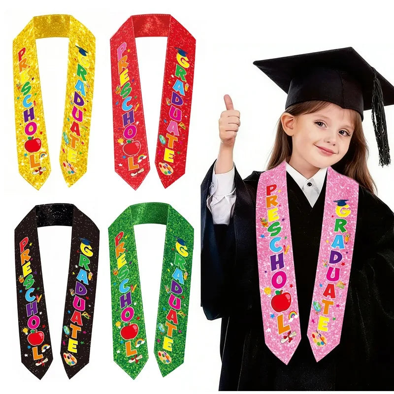 Glitter Preschool Graduate Sash – Kids Graduation Stole