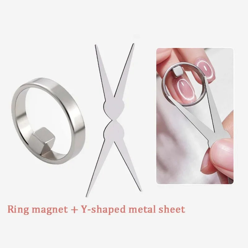 Hollow Cat Eye Magnet Gel Nail Polish Art Ring French Magnetic Zpaxo 03 Set