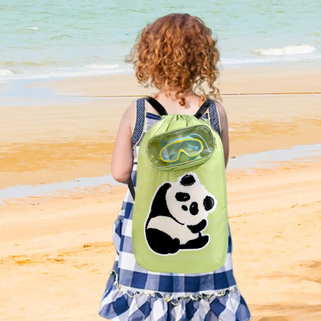 Kids Pool Bag Drawstring Backpack Beach Sandproof Daypack Outdoor Zpaxo