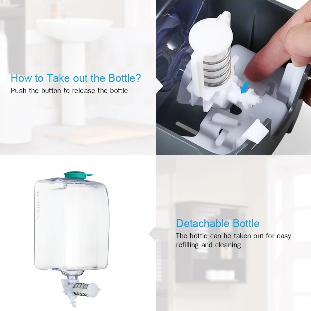 1000ml Soap Dispenser Wall Auto Shower Gel Liquid Shampoo Dispenser Holder Washing Hand Device for Home Business Public Places Zpaxo