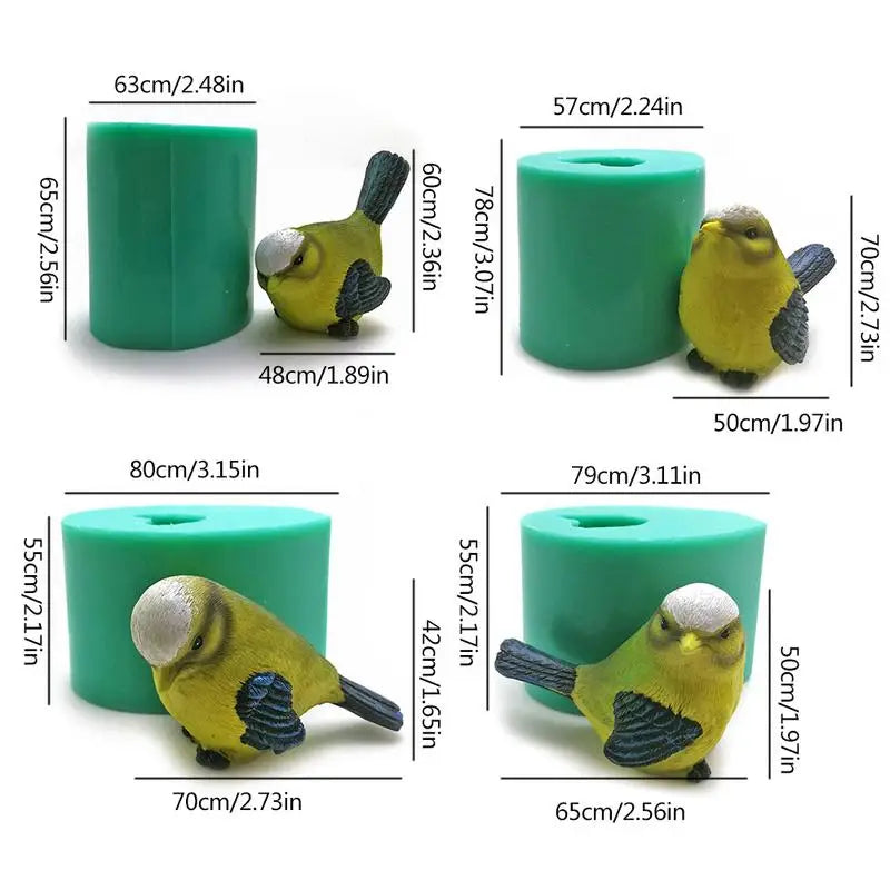 3D Simulation Cuckoo Silicone Mold Bird Shape Cake Decoration Tools Sparrow Sculpture Chocolate Candle Molds Birds Mould Zpaxo