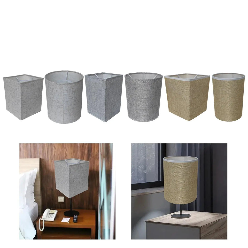 Fabric Burlap Lampshade Floor Lamp Shade Barrel Replacemen Cover Wall Zpaxo