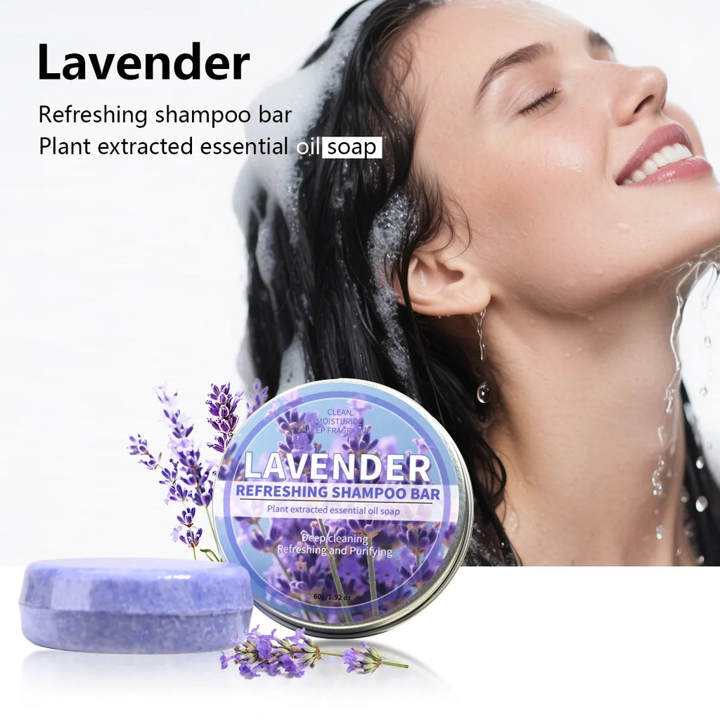 Lavender Essential Oil Shampoo Bar – Hair & Hand Soap Shampoo Bar Soap Zpaxo 60g
