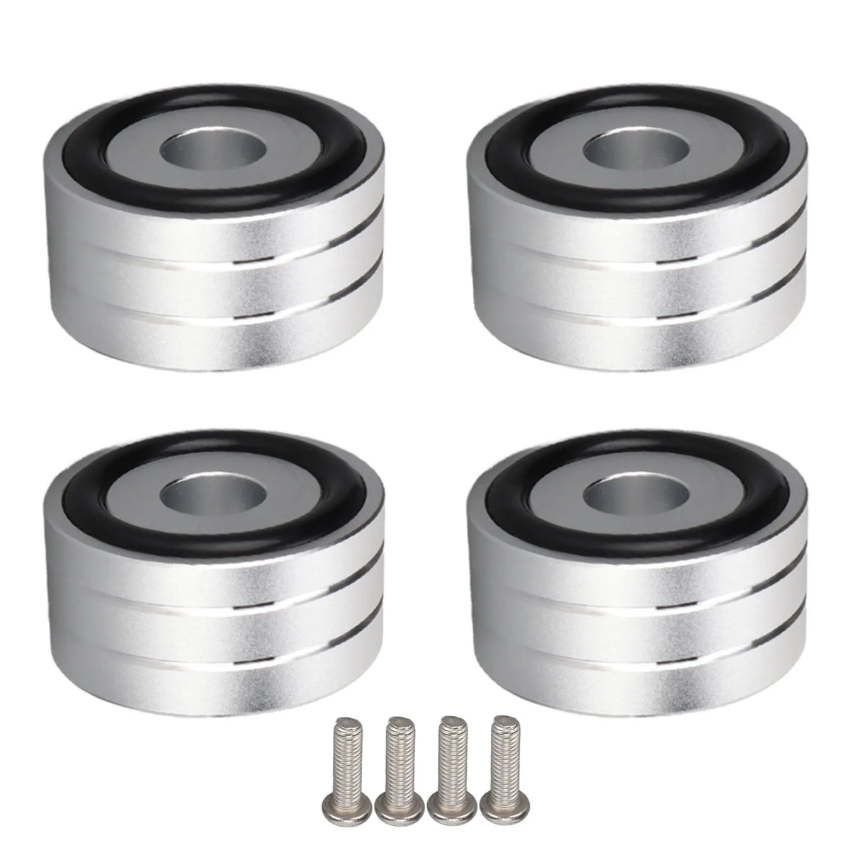 4pcs Speaker Isolation Spike Stand Foot 40x20mm / 1.57x0.78in Speaker Cone Base Mats for DAC Amplifier Recorder Meter Zpaxo silver