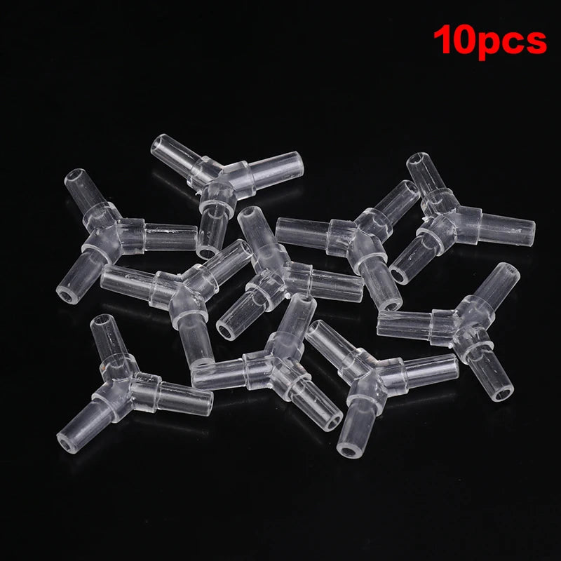 10Pcs Aquarium Airline Tubing Connectors Plastic Valve Joints Fish Tank Transparent Air Tube Adapters For 4CM ID Air Line Hose Zpaxo Y type