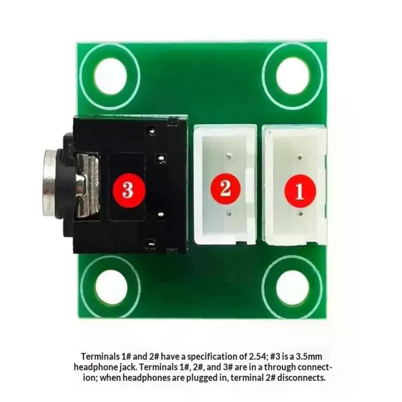 1PCS 3.5MM Headphone Audio Signal Transfer XH2.54 3P Terminal Lead Amplifier Chassis DIY Wiring Board Zpaxo