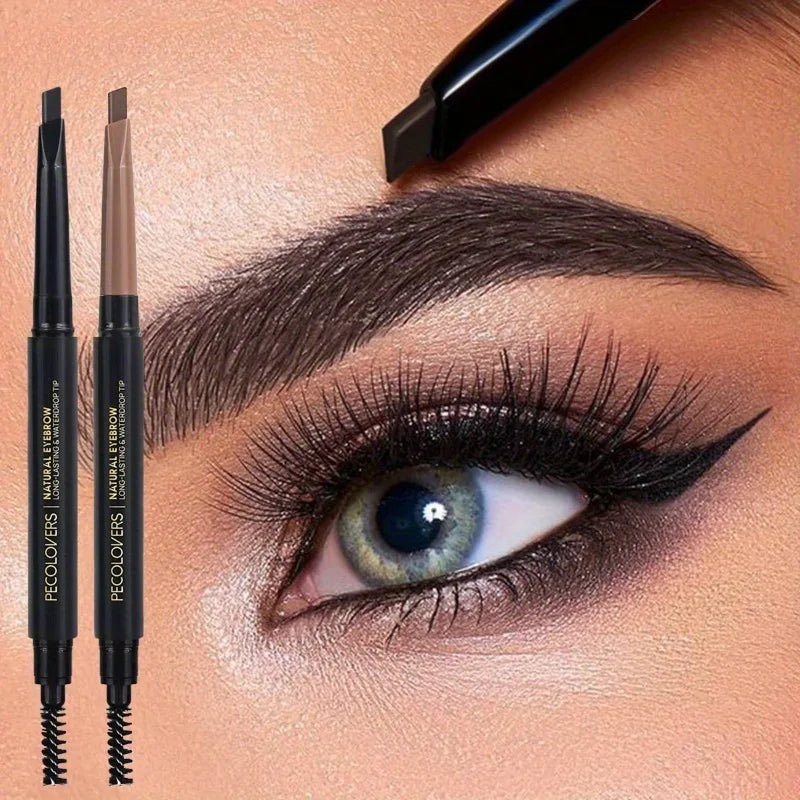 Double Headed Triangle Eyebrow Pencil Natural Long Lasting Smooth No BloomingBlack Brown Eyebrow Pencil Makeup Cosmetics Zpaxo