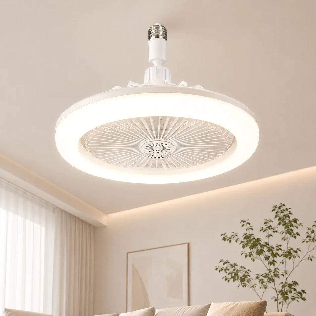 3 in 1 E27 Ceiling Fan Light with Remote Control Rotatable LED Lamp Converter Base for Bedroom Living Room Kitchen Home Decor Zpaxo