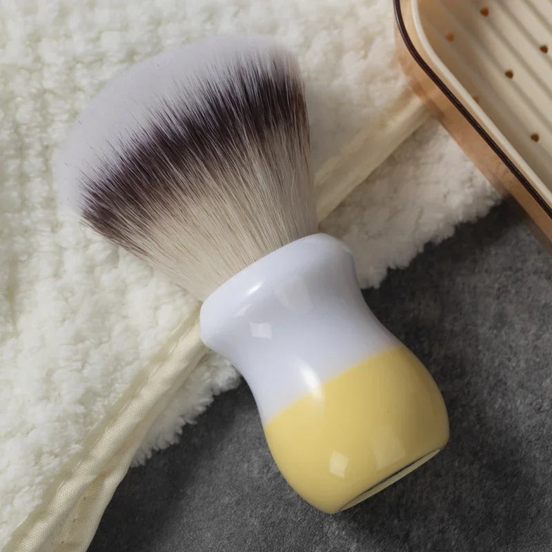 YAQI New Fashion Milk tea Color Synthetic Hair For Mens Wet Shaving Brush Soft High Quality Portable Travel Shaving Brush Zpaxo