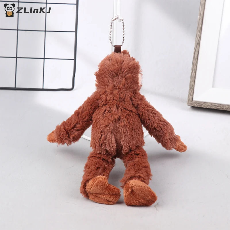▶1Pc Cartoon Gorilla Plush Toy Chimpanzees Monkey Pendant Soft Stuffed Doll Keychain Backpack Car Bag Key Ring Zpaxo