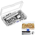 Grommet Tool Kit 100 Sets Grommets Eyelets 6mm 10mm 12mm 14mm Inside Diameter Silver for Clothes Shoes Bag Leather Crafts DIY Zpaxo silvery 6 mm