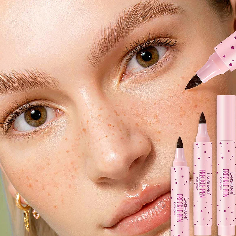1 Natural Simulation Freckle Stamp Pen Waterproof Lasting Brown