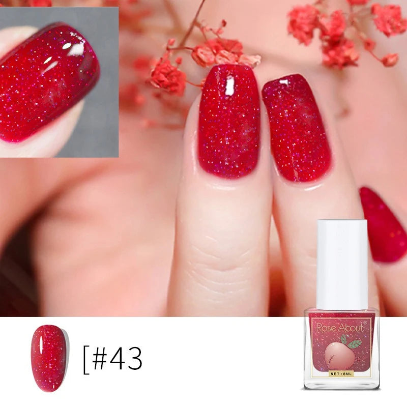 Water-based Peel-off Nail Polish No UV Lamp Needed Long-lasting Zpaxo 43