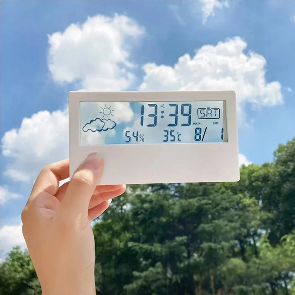 LED Thermometer Thermo-Hygrometer Multifunction Electronic Clock Temperature Humidity Meter Weather Station for Home With Alarm Zpaxo