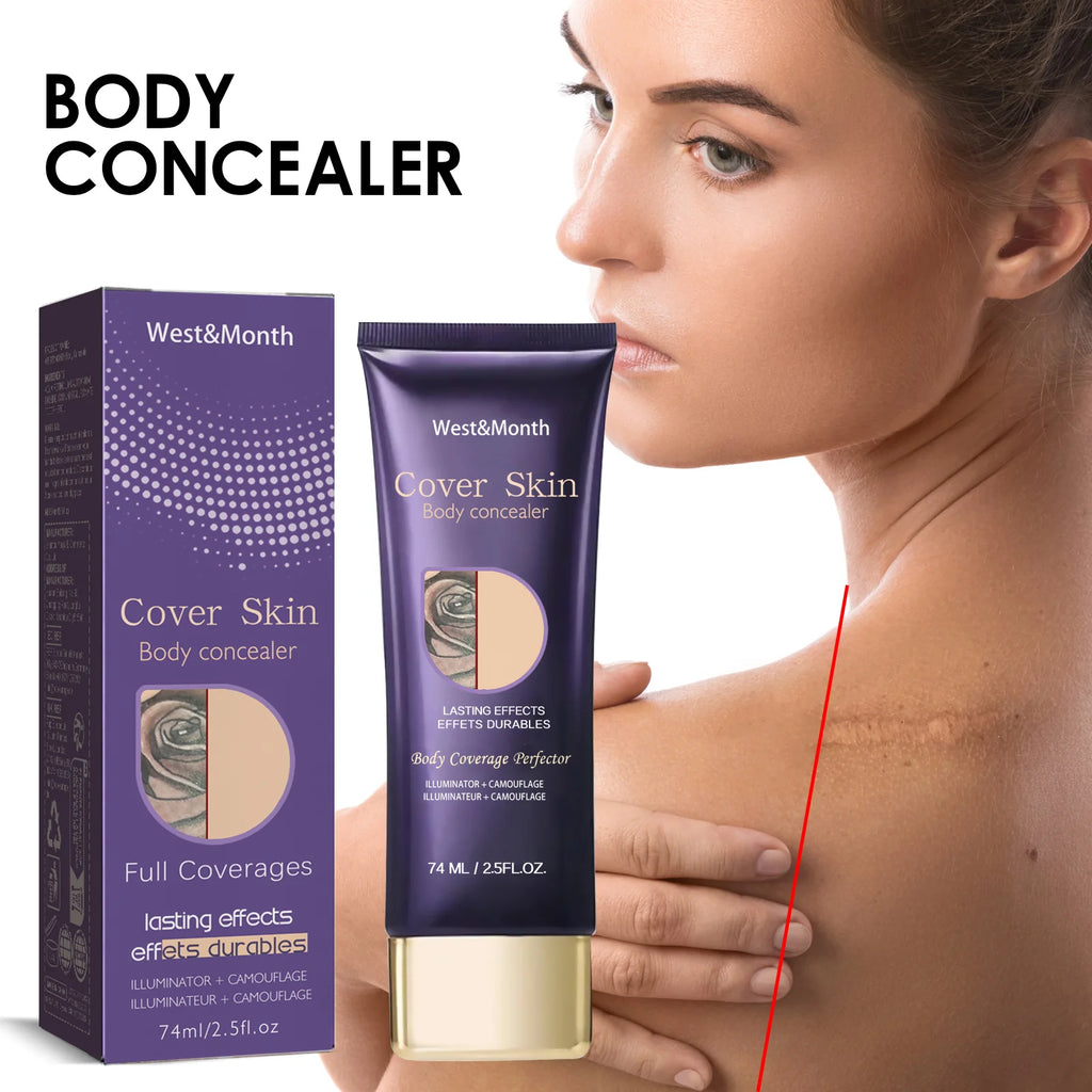 74ml Natural Tattoo Concealer Long Lasting Waterproof Tattoo Scars Cover Cream Body Coverage Makeup Foundation Cream For Women Zpaxo