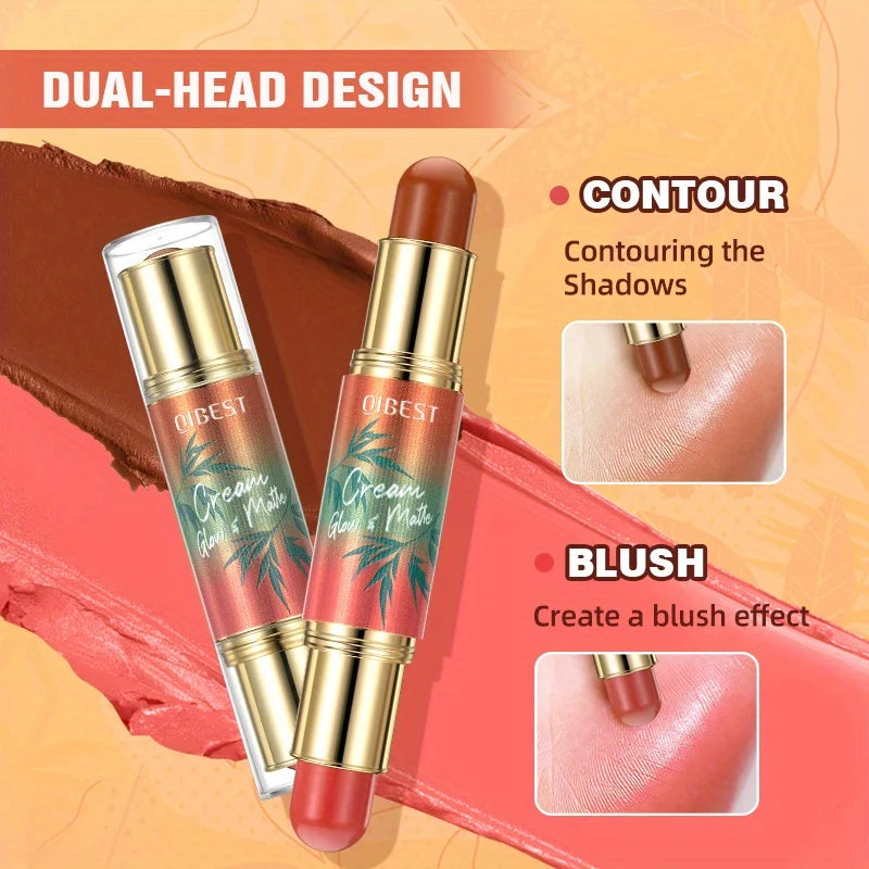 2-in-1 Grooming Stick Daily Portable Grooming Blush Light Soft Mist Makeup Effect Double Head Stick Zpaxo