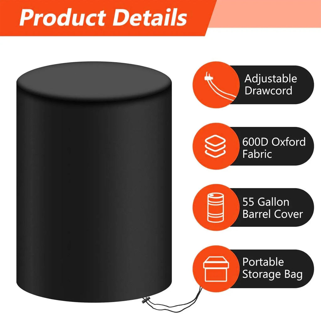 55-Gallon Barrel Cover Water Collection Tank Waterproof Dustproof
