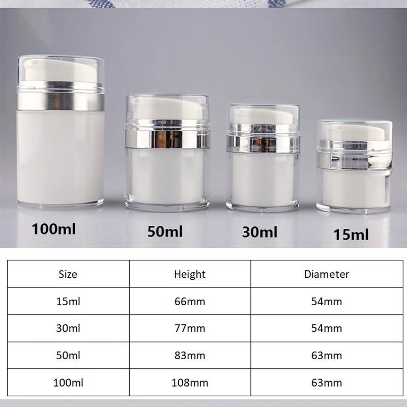 15ml 30ml 50ml 100ml vacuum-pressed bottles for face cream lotion eye cream foundation liquid and separator portioned bottles Zpaxo