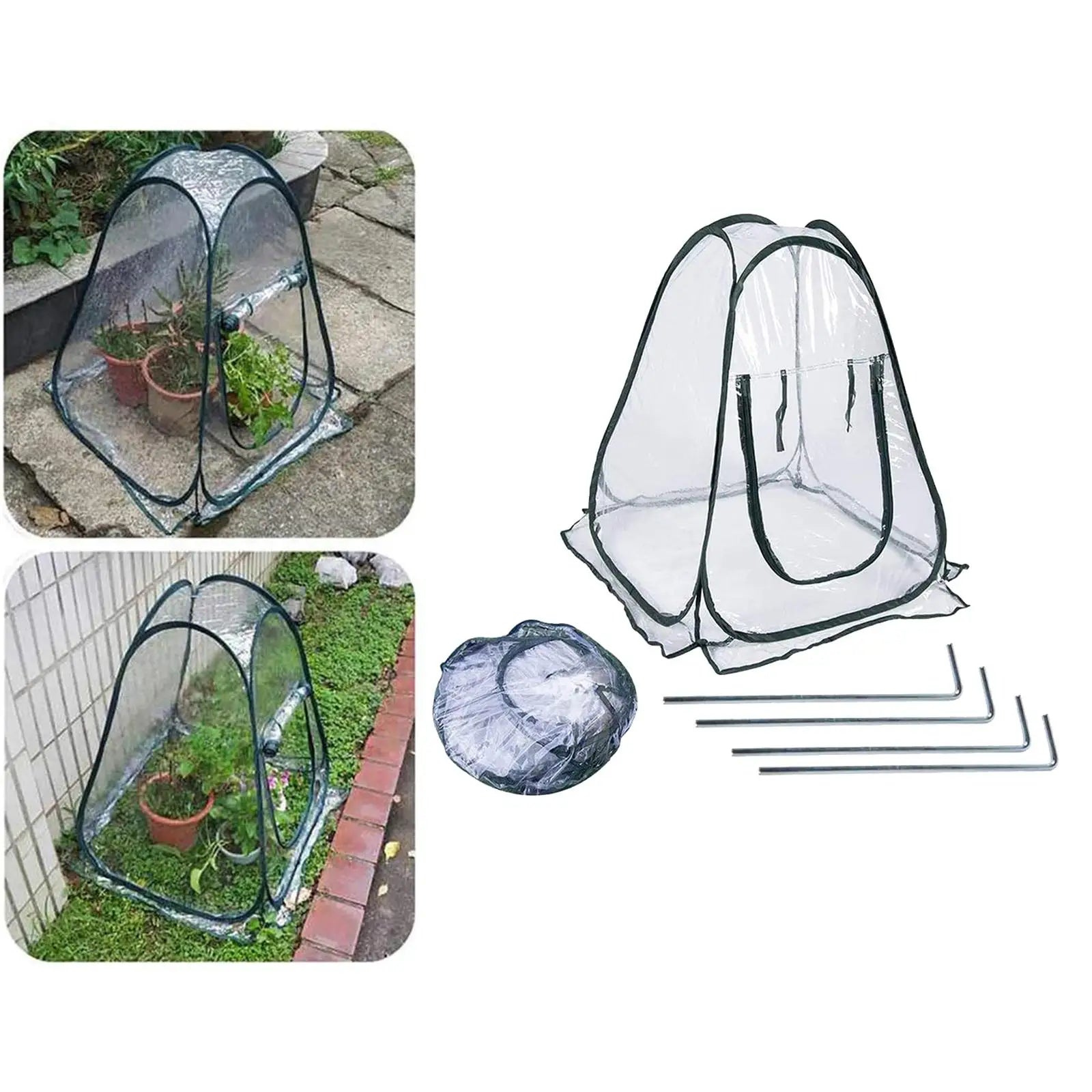 Chiwanji Portable Mini Popped Up Greenhouse Transparent Gardening Zpaxo Transparent