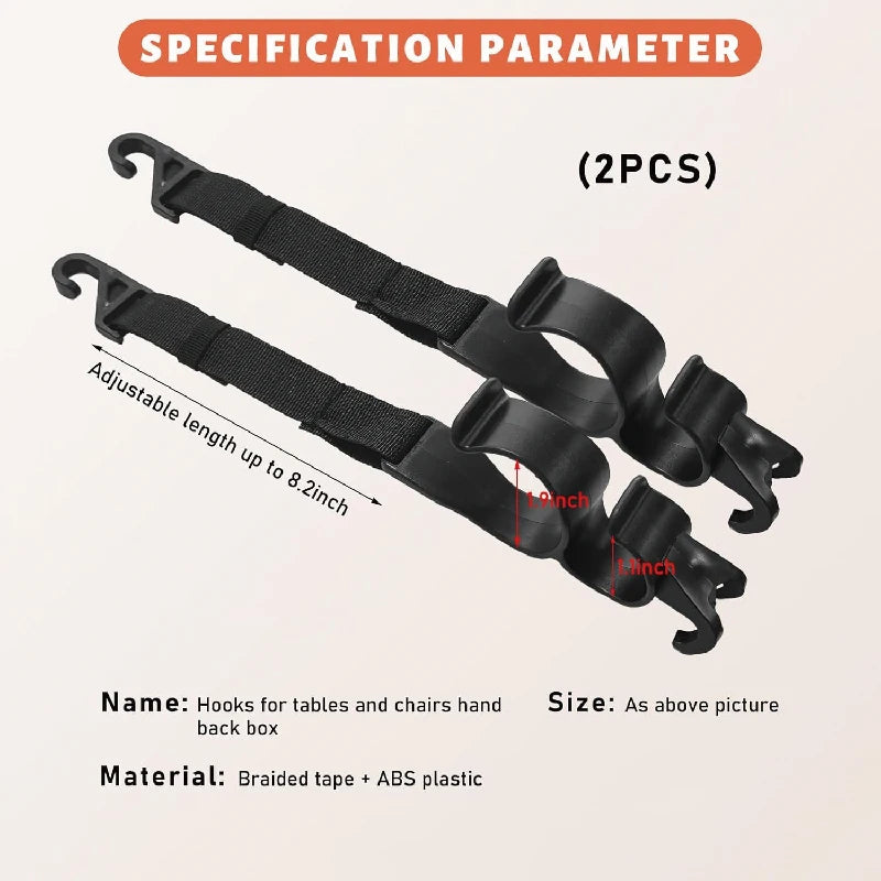 Multifunctional Car Seat Organizer Black Rear Headrest Hook Backrest