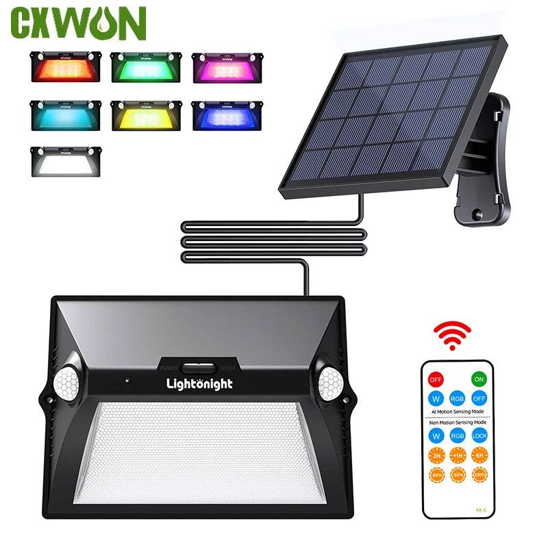 Solar LED Light Outdoor Split Dual Head Motion Sensor Garden RGB Wall Zpaxo