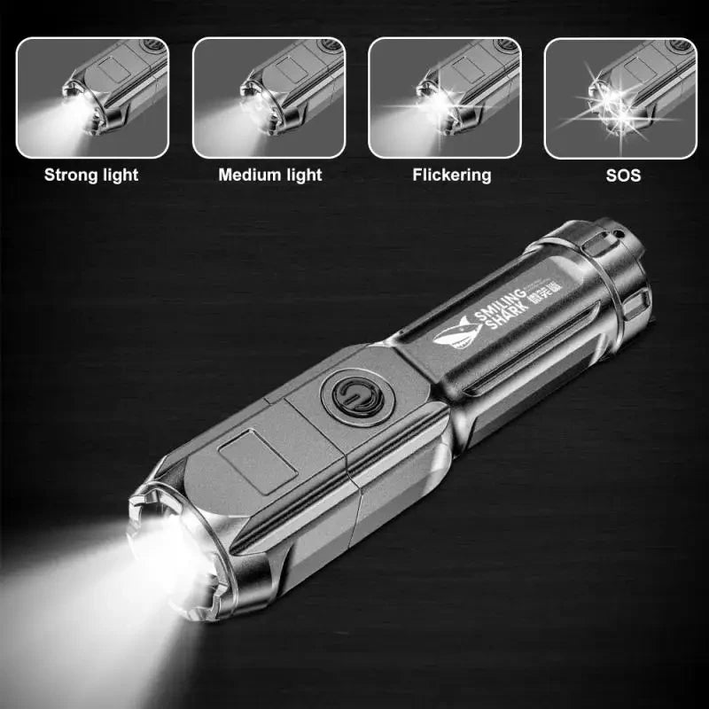 Bicycle Front Light Strong Light Flashlight USB Charging Portable Aluminum Alloy LED Torch Waterproof Outdoor Cycling Hiking MTB Zpaxo