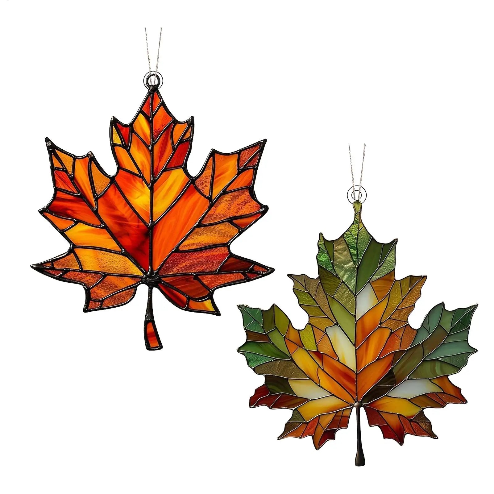 Fall Leaves Thanksgiving Decor Autumn Decor Wall Decor Fall Leaves Maple Leaves Stained Fall Decorations Acrylic Wall Art Zpaxo