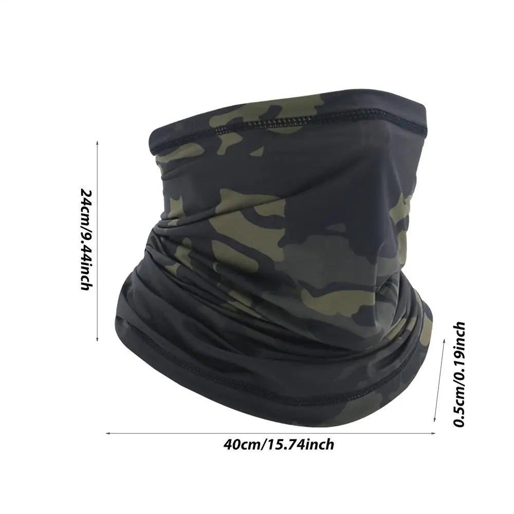 UV Protection Neck Gaiter – Camo Face Bandana for Men UV Neck Gaiter Zpaxo Black