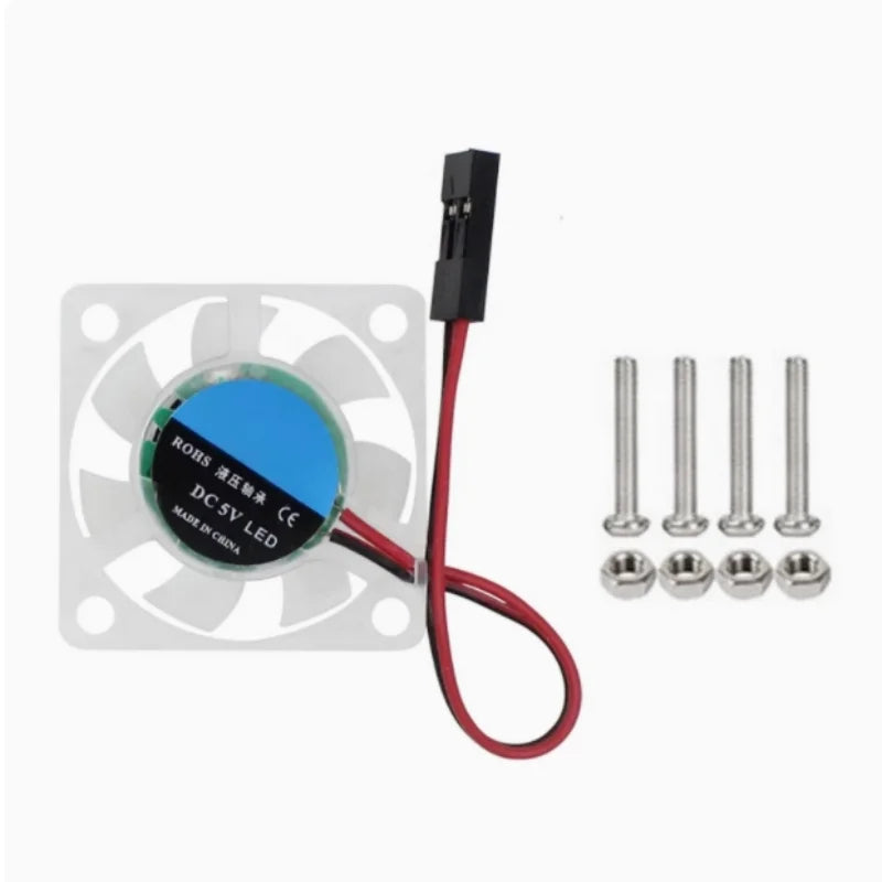Raspberry Pi 3B/4B 3007 Cooling Fan Motherboard Shell DC5V Fan Heat Sink Zpaxo With LED