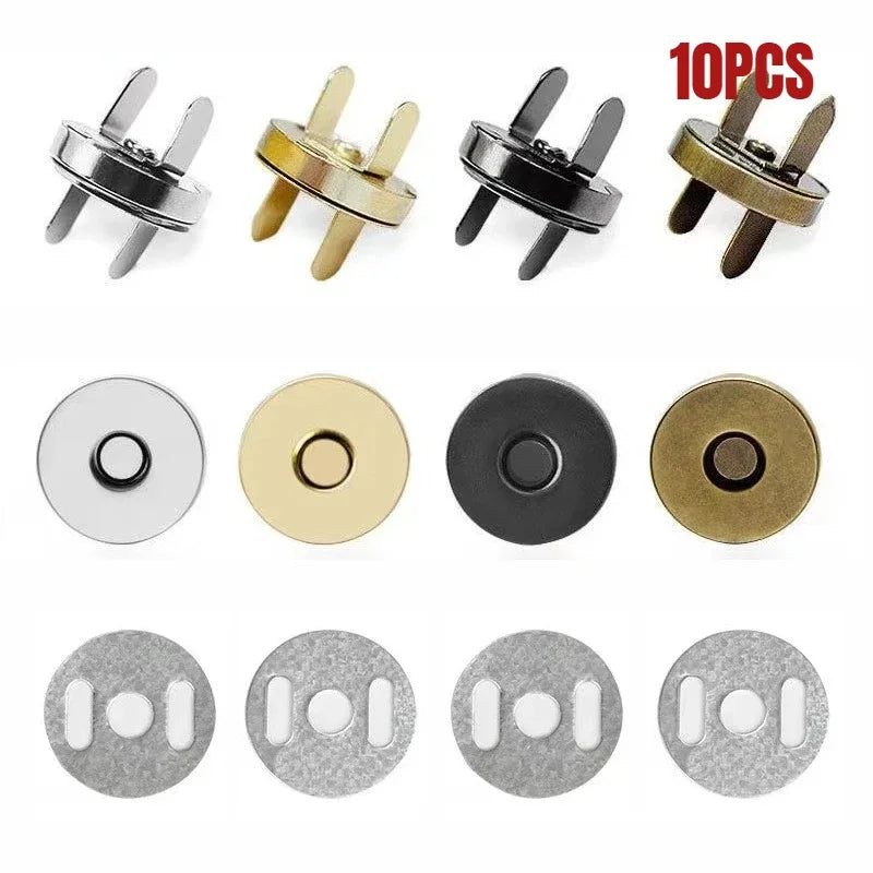 10sets Lot Magnetic Snap Fasteners Clasps Buttons Handbag Purse