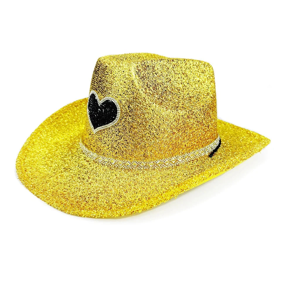 Women's Rhinestone Cowgirl Hat – Wide Brim Western Party Hat