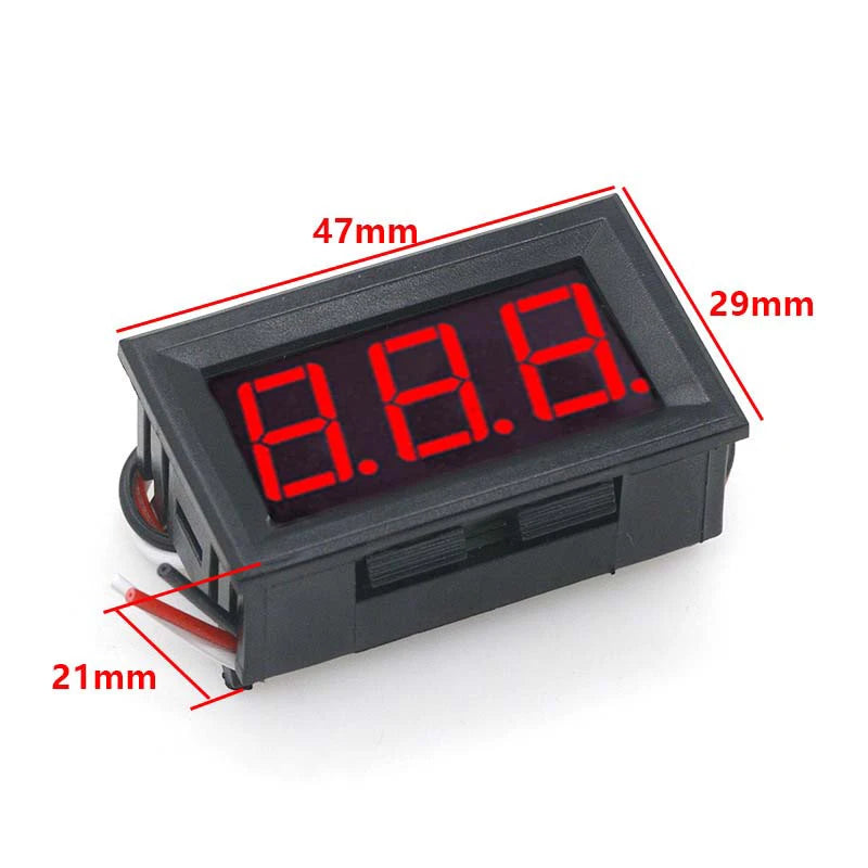 Three-wire Digital Voltmeter Meter DC 100V 10A Ammeter Dual Volt Zpaxo red