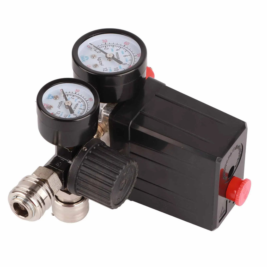 Air Compressor Valve Pressure Switch 1/4in 4 Holes Controller Regulator Valve Pressure Control Switch 90‑120PSI 220V Zpaxo Default Title