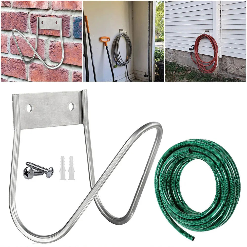Stainless Steel Garden Hose Holder Wall Mount Water Hanger Hook