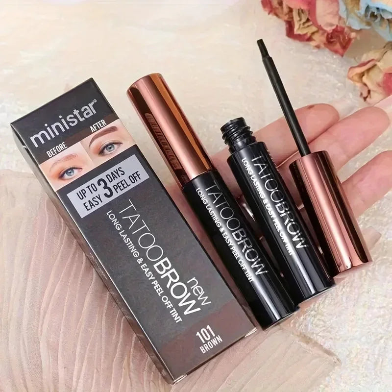 1pc Tattoo Peel Off Eyebrow Gel Tint, Semi Permanent Brow Tint, Waterproof, Transfer-proof, For Fuller & Defined Looking Brows Zpaxo