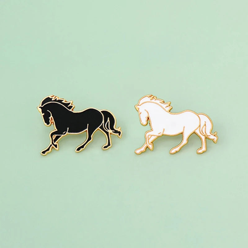 Fashionable Brooch Pins Depicting Year Horse Enamel Animal Jewelry Zpaxo